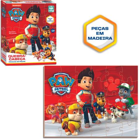 Quebra-Cabeça Puzzle 30 Peças Paw Patrol Patrulha Canina Infantil Em  Madeira - NIG - Quebra Cabeça - Magazine Luiza