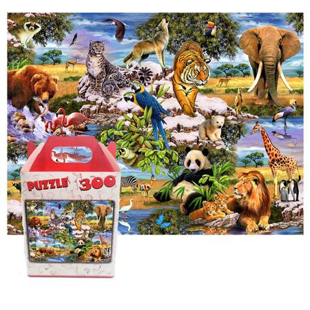 Quebra-cabeça Puzzle Reunião de Animais de 300 peças - Rei do Pendrive