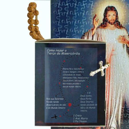 Kit Quebra-Cabeças Cognitivo Religião para Idosos + Terço Especial