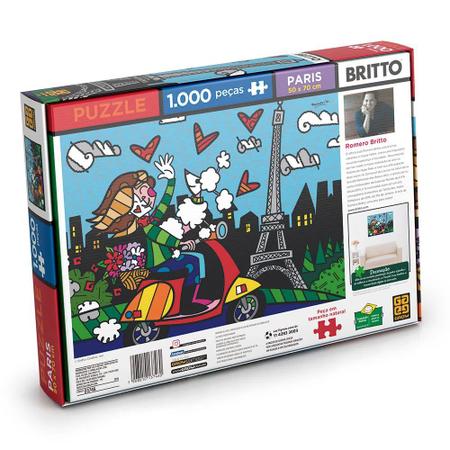 Imagem de Quebra Cabeça Romero Britto Paris - 1000 peças - Grow