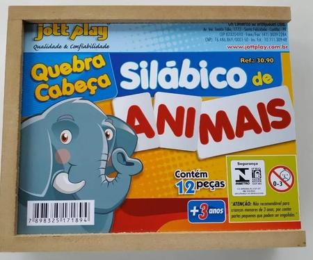 Quebra-cabeca silabico de Animais - JottPlay - Compre brinquedos educativos  online