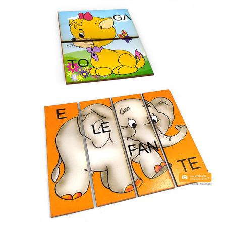 Quebra-cabeca silabico de Animais - JottPlay - Compre brinquedos educativos  online