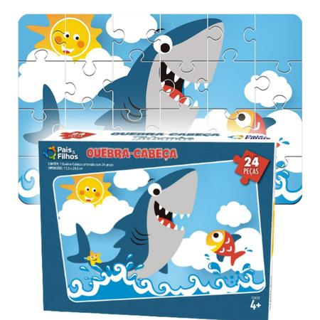 Jogo Quebra - Cabeça Educativo Tubarão Shark 24 Peças Montar - Pais e  Filhos - Quebra-Cabeça - Magazine Luiza