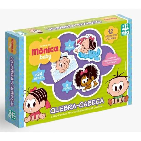 Quebra Cabeca Turma da Monica Baby + 24 Meses 5 Figuras Nig