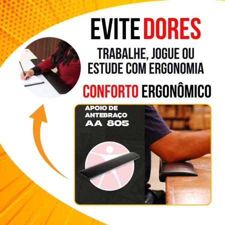 Quebra Quina Apoio Para Antebraço Ergonômico Poliuretano Pu Digitador  Original Merki Home Office AA805 Punho Tipo Couro - Apoio de Pés - Magazine  Luiza