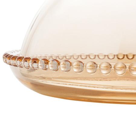 Imagem de Queijeira cristal de chumbo pearl ambar 20x12cm wolff