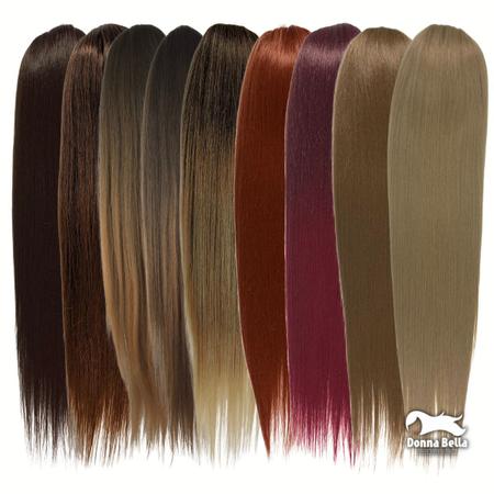 Imagem de Rabo de Cavalo Liso Ser Mulher Cabelo Yaki Straight Bio Vegetal Fibra Futura 70 cm 150 gramas Modelo Marilia Regulável