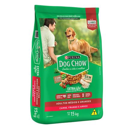 Imagem de Ração Dog Chow Carne, Frango e Arroz Cães Adultos  15kg