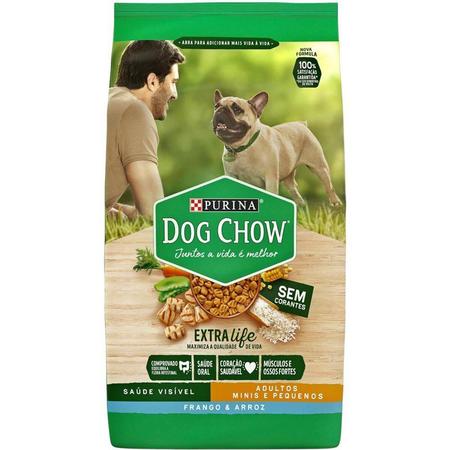 Imagem de Ração Dog Chow para Cães Adultos de Raças Pequenas Sabor Carne, Frango e Arroz