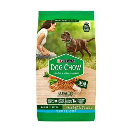 Imagem de Ração Dog Chow para Cães Filhotes de Porte Médio e Grande Sabor Carne, Frango e Arroz - 15kg