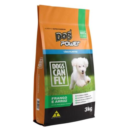 Imagem de Ração Dog Power Dogs Can Fly Frango e Arroz Cães Filhote 3Kg