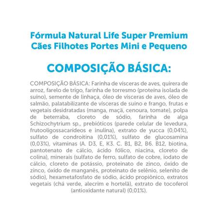 Imagem de Ração Fórmula Natural Life Super Premium para Cães Filhotes Raças Minis e Pequenas - 15 Kg