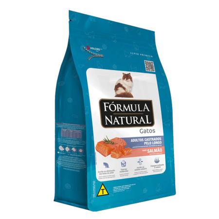 Imagem de Ração Fórmula Natural Super Premium Gatos Castrados Pelos Longos Salmão - 7kg