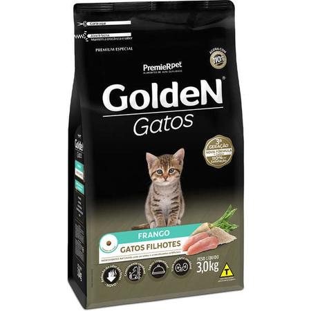 Imagem de Ração Gatos Filhotes Sabor Frango 3kg - Golden Premier