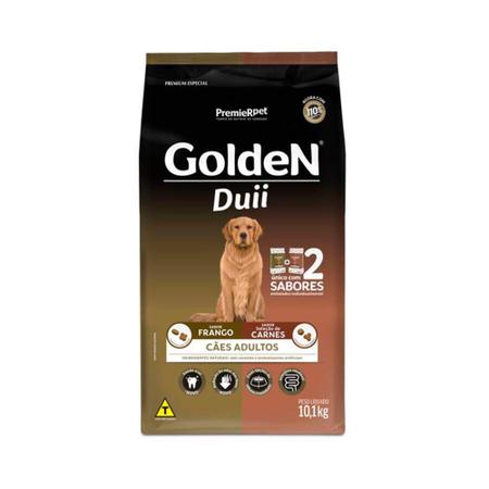 Ração Golden Duii para Cães Adultos Sabor Frango e Carne - 10,1kg Imagem de Ração Golden Duii para Cães Adultos Sabor Frango e Carne - 10,1kg