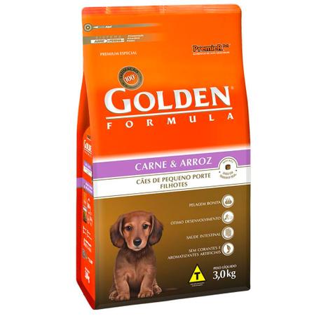 Imagem de Ração Golden Fórmula Mini Bits Cães Filhotes Sabor Carne e Arroz 3kg - Premier