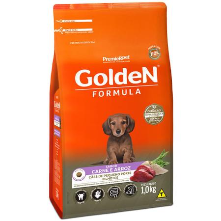 Imagem de Ração Golden Fórmula Mini Bits Para Cães Filhotes Sabor Carne e Arroz 1 Kg
