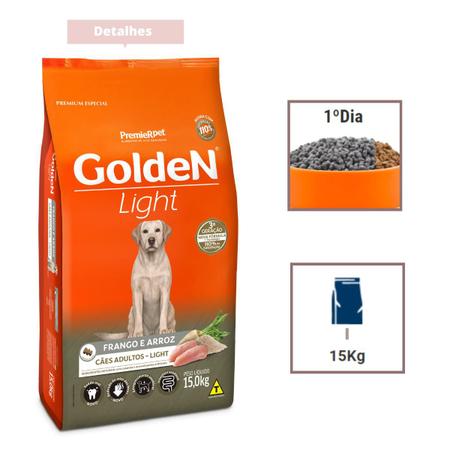 Ração Golden Light 15 kg: emagrecimento saudável