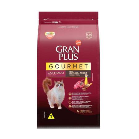 Imagem de Ração GranPlus Gourmet para Gatos Castrados Sabor Ovelha - 1kg - Gran Plus