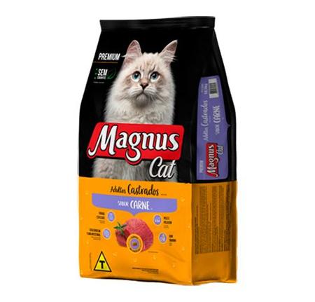Imagem de Ração Magnus Cat Gatos Castrados Carne 10Kg