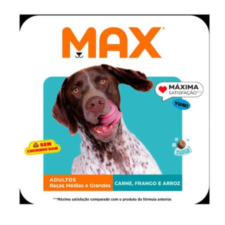 Max para Cães Filhotes de Porte Médio e Grande Sabor Carne e Arroz