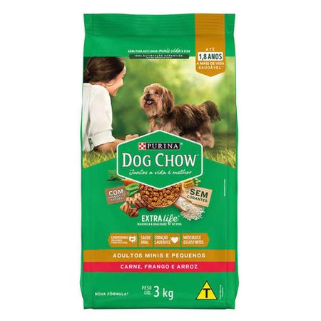 Ração Nestle Purina Dog Chow Adultos Extra Life Raças Pequenas 3kg Imagem de Ração Nestle Purina Dog Chow Adultos Extra Life Raças Pequenas 3kg