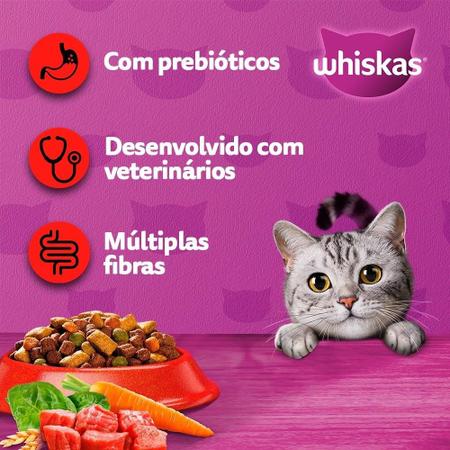 Imagem de Ração para Gato Whiskas Premium Carne com Delicrocs 10,1Kg