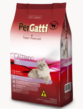 Imagem de Ração para Gatos PerGatti Castrado Salmão 11kg - SUPER PREMIUM