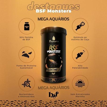 Ração Peixes Poytara BSF Monsters Floating G 600g Imagem de Ração Peixes Poytara BSF Monsters Floating G 600g