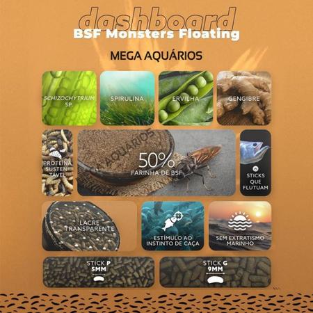 Ração Peixes Poytara BSF Monsters Floating G 600g Imagem de Ração Peixes Poytara BSF Monsters Floating G 600g