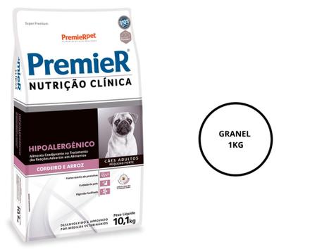 Imagem de Ração Premier Hipoalergênico para Cães Adultos Cordeiro e Arroz 1 kg (A GRANEL)