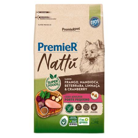 Imagem de Ração Premier Nattu Para Cães Adultos de Pequeno Porte Sabor Mandioca