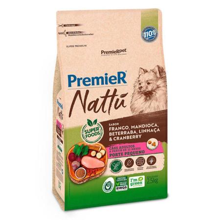 Imagem de Ração Premier Nattu Para Cães Adultos de Pequeno Porte Sabor Mandioca - PremieR Pet