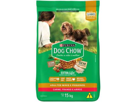 Imagem de Ração Premium para Cachorro Dog Chow ExtraLife - Adulto Carne Frango e Arroz 15kg