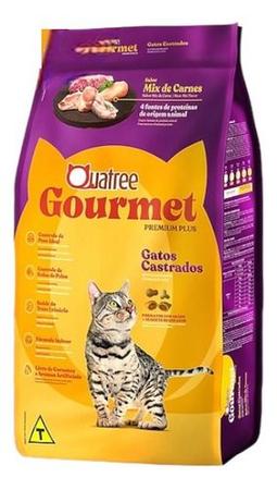 Imagem de Ração Quatree Gourmet Gatos Castrados Mix De Carnes 3kg