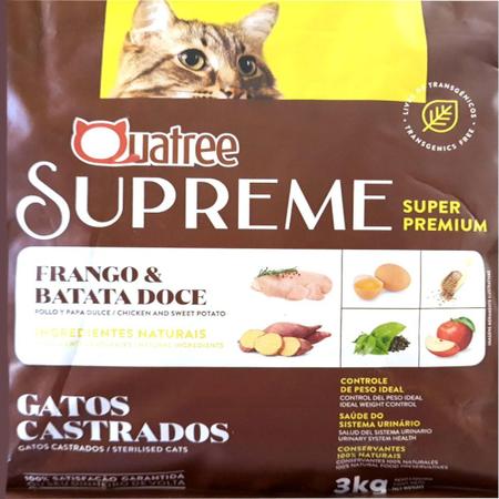 Imagem de Ração Quatree Supreme Gatos Castrados Frango e Batata Doce 3Kg