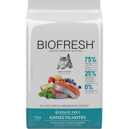 Imagem de Ração Seca Biofresh Salmão, Maçãs, Chá Verde e Blueberry para Gatos Filhotes - 1,5 Kg