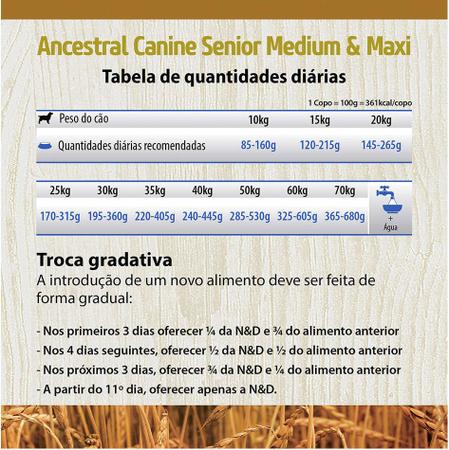 Imagem de Ração Seca ND Ancestral Grain Canine FrangoRomã Senior Maxi Breeds para Cães  6 de Raças Maxi e Médias - 2,5kg