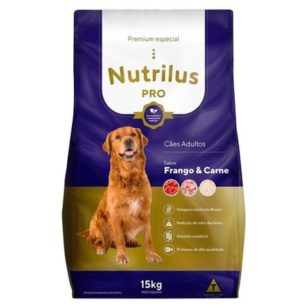 Imagem de Ração Seca Nutrilus Pro Frango & Carne para Cães Adultos - 15 Kg