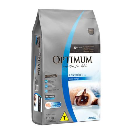 Imagem de Ração Seca Optimum Frango para Gatos Adultos Castrados - 10,1 Kg