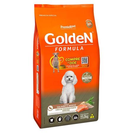 Imagem de Ração Seca PremieR Pet Golden Formula Mini Bits Salmão e Arroz para Cães Adultos de Raças Pequenas - 15 Kg