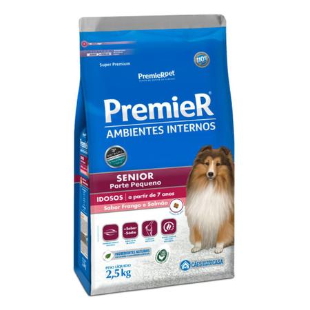 Imagem de Ração Senior Para Cães Pequenos Frango e Salmão 2,5Kg - Premier Ambientes Internos