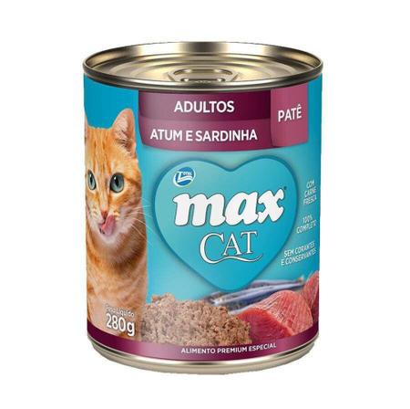 Imagem de Ração Úmida Max Cat para Gatos Adultos Atum e Sardinha 280g - 1 unidade - Max / Max Cat