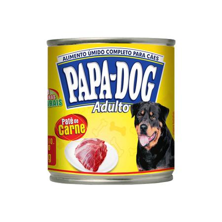 Imagem de Ração Úmida para Cachorro Papa Dog Adulto Patê Sabor Carne em Lata 280g