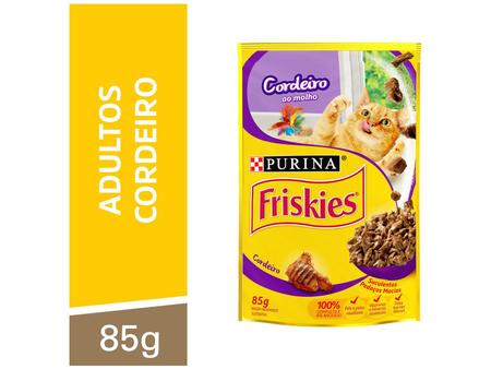 Imagem de Ração Úmida para Gato Adulto Sachê Friskies Cordeiro ao Molho 85g