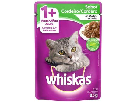 Imagem de Ração Úmida para Gato Adulto Sachê Whiskas - Cordeiro ao Molho 85g