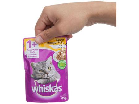 Imagem de Ração Úmida para Gato Adulto Sachê - Whiskas Frango ao Molho 85g