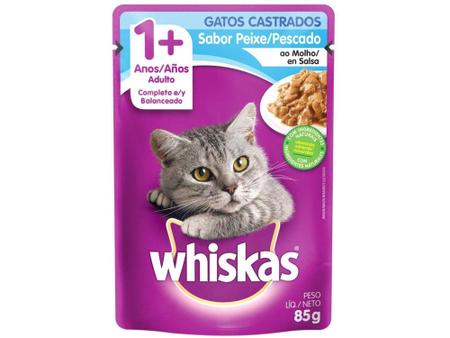 Imagem de Ração Úmida para Gato Adulto Sachê Whiskas - Peixe ao Molho 85g