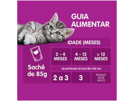 Ração Úmida para Gato Filhotes Sachê Whiskas - Carne ao Molho 85g Imagem de Ração Úmida para Gato Filhotes Sachê Whiskas - Carne ao Molho 85g
