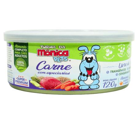 Imagem de Ração Úmida Turma Da Mônica Pets Carne com Especiarias 120g Para Cães Adultos Kit Com 6